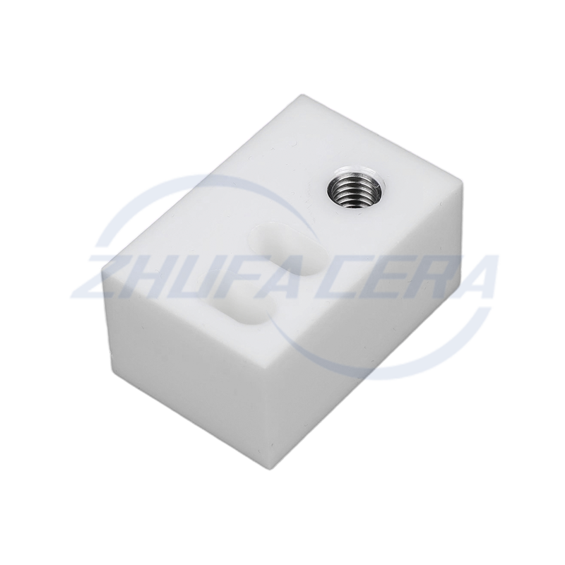 Blocco di posizionamento in ceramica di zirconio con rivestimento filettato in metallo