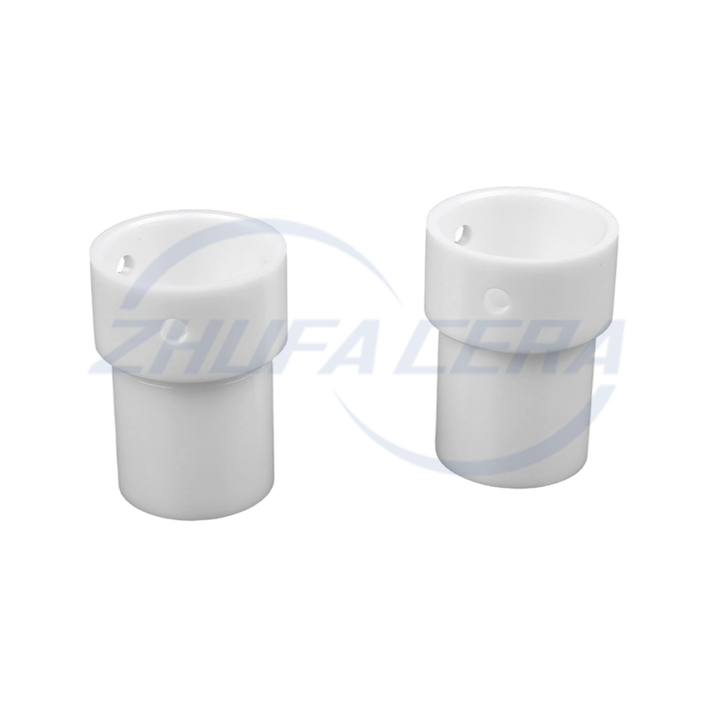 Tubo ceramico forato a forma di T in allumina