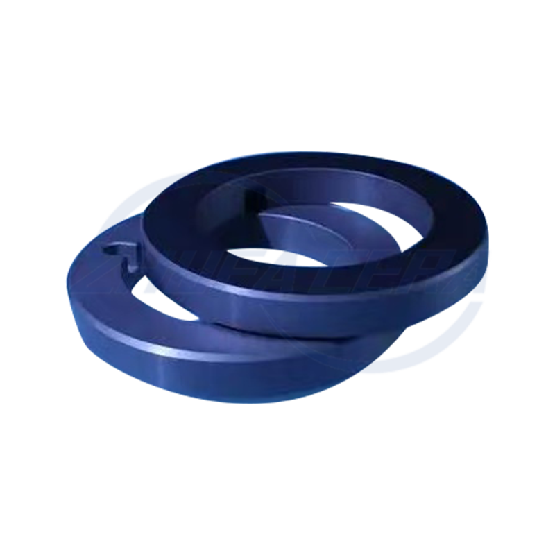 Anello in ceramica con zirconi blu